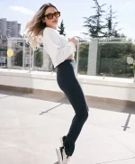 Füme Düğme Detaylı Yoga Tayt - Görsel 4