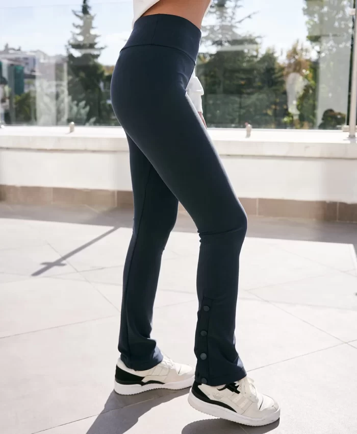 Füme Düğme Detaylı Yoga Tayt - Görsel 2