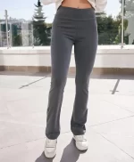 Gri Düğme Detaylı Yoga Tayt - Görsel 2