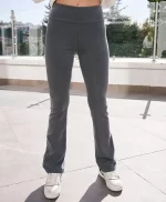 Gri Düğme Detaylı Yoga Tayt - Görsel 4