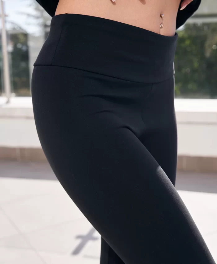 Siyah Düğme Detaylı Yoga Tayt - Görsel 3