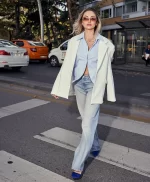 Buz Mavi Geniş Paça Kot Jean - Görsel 4