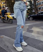 Buz Mavi Yırtık Jean - Görsel 2