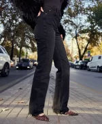 Siyah Geniş Paça Jean