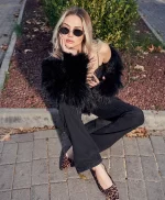 Siyah Geniş Paça Jean - Görsel 5