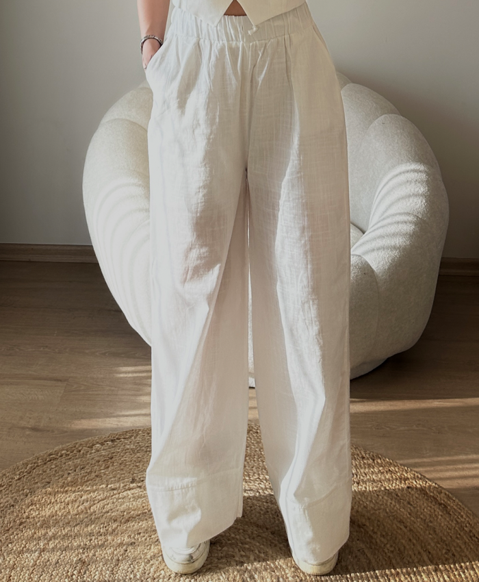 Beyaz Keten Takım - Görsel 3