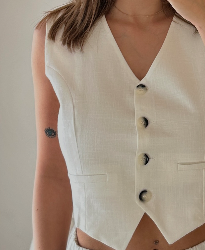 Beyaz Keten Takım - Görsel 5