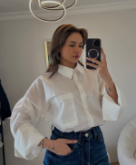 Kol Detay Beyaz Gömlek