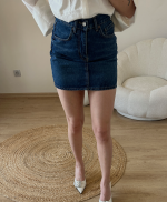 Mavi Kot Etek (Mini) - Görsel 3