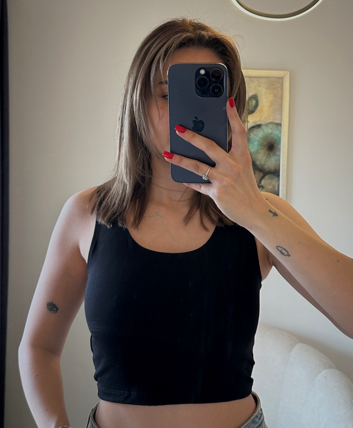 Siyah Crop Top - Görsel 3