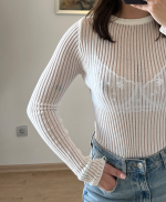 Beyaz Transparan Bluz - Görsel 2