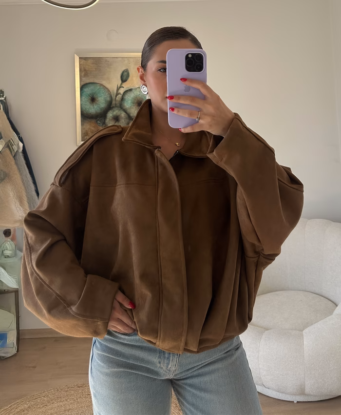 Taba Oversize Ceket - Görsel 2